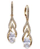 Danori 18k Gold-plated Pave & Cubic Zirconia Drop Earrings, Created For Macy's