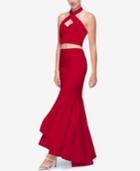 Fame And Partners Cross-over Two-piece Halter Dress