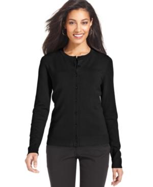 Charter Club Petite Cardigan, Long Sleeve Fine Gauge Sweater