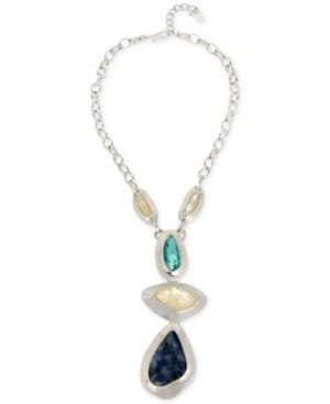 Robert Lee Morris Soho Silver-tone Multi-stone Lariat Necklace