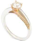 Diamond Two-tone Solitaire Engagement Ring (1 Ct. T.w.) In 14k White Gold With Rose Gold Plating