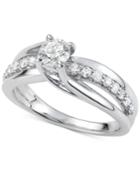 Diamond Elevated Twist Engagement Ring (7/8 Ct. T.w.) In 14k White Gold