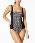 Calvin Klein Square-neck Ruched One-piece Swimsuit Women's Swimsuit