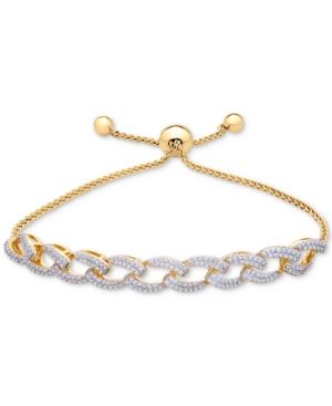 Wrapped In Love Diamond Link Slider Bracelet (1 Ct. T.w.) In 14k Gold-plated Silver, Created For Macy's