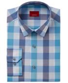 Alfani Men's Regular Fit Stretch Large Gingham Pattern Dress Shirt, Created For Macy's