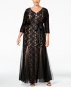 Alex Evenings Plus Size Sequined Lace Mermaid Gown