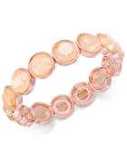 Charter Club Rose Gold-tone Orange/pink Stone Stretch Bracelet, Only At Macy's
