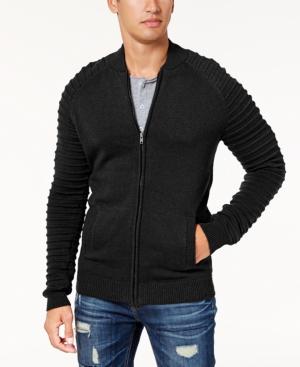 American Rag Men's Moto Bomber Sweater, Created For Macy's