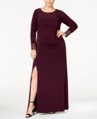 Calvin Klein Plus Size Embellished Side-slit Gown
