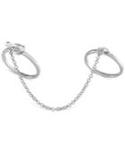 French Connection Silver-tone Two Finger Chain Ring