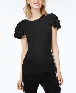 Bar Iii Ruffled Short-sleeve Top, Created For Macy's