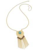 Thalia Sodi Gold-tone Blue Stone Teardrop Tassel Long Necklace, Only At Macy's