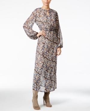 Fair Child Feather-print Illusion Maxi Dress, Only At Macy's