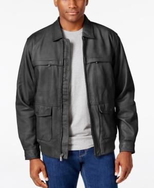 Tommy Bahama Men's Santiago Leather Aviator Jacket