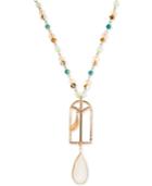 Lonna & Lilly Gold-tone Birdcage And Stone Beaded Pendant Necklace