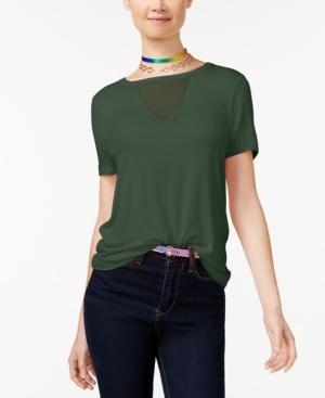 Rebellious One Juniors' Illusion Cutout T-shirt