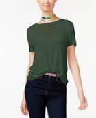 Rebellious One Juniors' Illusion Cutout T-shirt