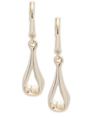 Dkny Gold-tone Open Drop Earrings, Created For Macy's