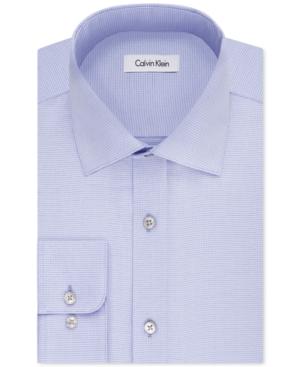 Calvin Klein Steel Men's Classic-fit Non-iron Performance Dot Dress Shirt