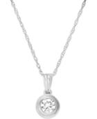 Diamond Bezel Pendant Necklace (1/5 Ct. T.w.) In 14k White Gold