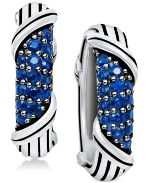 Peter Thomas Roth Sapphire Hoop Earrings (5/8 Ct. T.w.) In Sterling Silver