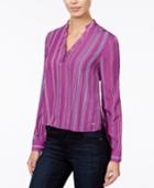 Armani Exchange Striped High-low Blouse