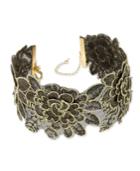 Thalia Sodi Gold-tone Jet Lace Flower Choker Necklace, Created For Macy's