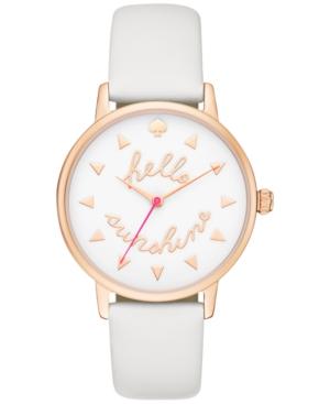 Kate Spade New York Women's Metro White Leather Strap Watch 34mm Ksw1089