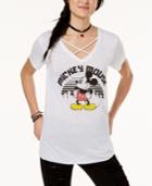 Freeze 24-7 Juniors' Disney Mickey Mouse City Crisscross Graphic T-shirt