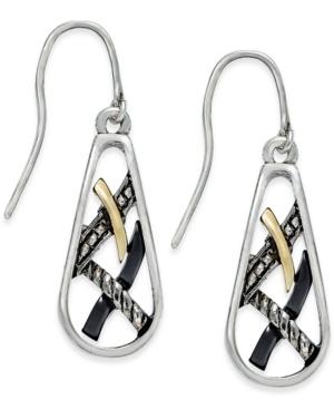 Alfani Tri-tone Textured Teardrop Earrings