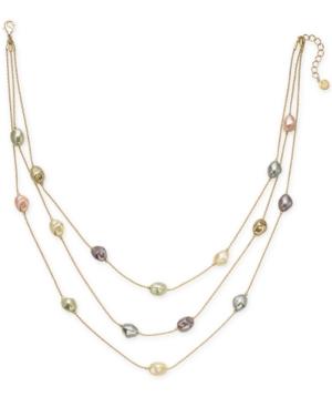 Charter Club Gold-tone Imitation Pearl Triple-row Necklace, 20 + 2 Extender, Created For Macy's