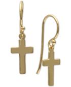 Giani Bernini Cross Drop Earrings In 18k Gold-plated Sterling Silver, Created For Macy's