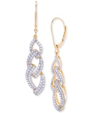 Wrapped In Love Diamond Link Drop Earrings (1 Ct. T.w.) In 14k Gold Over Sterling Silver, Created For Macy's