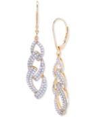 Wrapped In Love Diamond Link Drop Earrings (1 Ct. T.w.) In 14k Gold Over Sterling Silver, Created For Macy's