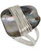Robert Lee Morris Soho Silver-tone Wire Wrapped Stone Statement Ring