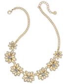Charter Club Gold-tone Crystal & Stone Flower Statement Necklace, 17 + 2 Extender, Created For Macy's
