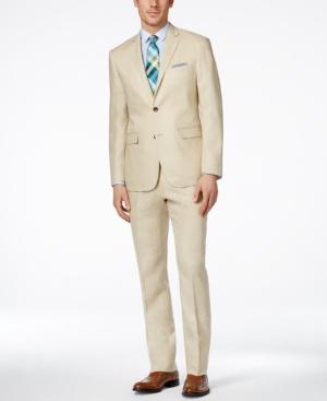 Perry Ellis Men's Tan Slim-fit Suit