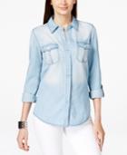 Inc International Concepts Split-back Denim Shirt, Only At Macy's