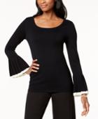 Charter Club Pleated Bell-sleeve Sweater, Created For Macy's