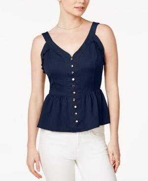 Maison Jules Sweetheart-neck Peplum Top, Created For Macy's