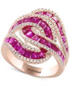 Effy Certified Ruby (3-1/2 Ct. T.w.) & Diamond (1/2 Ct. T.w.) Ring In 14k Rose Gold