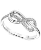 Diamond Accent Infinity Knot Ring In Sterling Silver