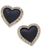 Thalia Sodi Gold-tone Crystal Enamel Heart Stud Earrings, Only At Macy's