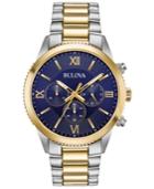 Bulova Men's Chronograph Two-tone Stainless Steel Bracelet Watch 42.5mm, Created For Macy's