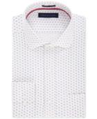 Tommy Hilfiger Men's Classic-fit Non-iron Red And Blue Dot-pattern Dress Shirt