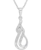 Diamond Double Row Swirl Pendant Necklace (1/10 Ct. T.w.) In Sterling Silver