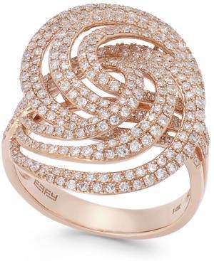 D'oro By Effy Diamond Interlocking Ring In 14k Gold (1-1/2 Ct. T.w.)