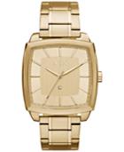 Ax Armani Exchange Men's Diamond Accent Gold-tone Stainless Steel Bracelet Watch 40x40mm Ax2364