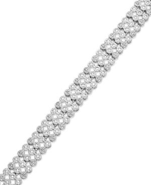 Victoria Townsend Rose-cut Diamond Three-row Bracelet In Sterling Silver-plated Brass (1/2 Ct. T.w.)