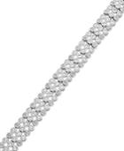 Victoria Townsend Rose-cut Diamond Three-row Bracelet In Sterling Silver-plated Brass (1/2 Ct. T.w.)